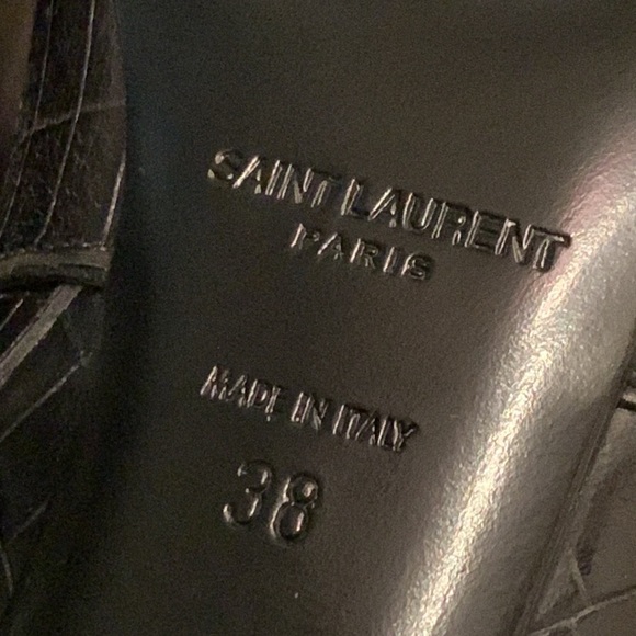 SAINT LAURENT Jane Croc-Embossed Booties - Picture 9 of 11